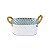 Vaso Branco Oval Losango M em Metal - Imagem 2