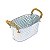Vaso Branco Oval Losango M em Metal - Imagem 4