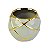 Vaso Oval Losango Gold Cinza p em Cerâmica - Imagem 2
