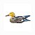 Enfeite Pato Rustico P Azul e Amarelo em Madeira - Imagem 1