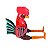 Galo Articulado G Vermelho em Madeira - Imagem 3