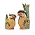 Casal Galo e Galinha Bege em Madeira - Imagem 2