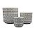 Kit De Vaso Cerâmica 3Pcs Cinza Formas - Imagem 1