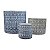 Kit De Vaso Cerâmica 3Pcs Azul Formas - Imagem 1