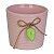 Vaso Com Relevo Linhas Folha Rosa - Imagem 1