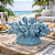 Enfeite Coral Em Resina 19X15 Azul - Imagem 1