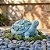 Enfeite Decorativo Tartaruga Azul com Flores em Relevo - Imagem 1