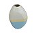 VASO CERAMICA OVAL LISTRAS AZUL E BRANCO - Imagem 1