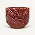 Cachepô Decorativo com Folhagens em Relevo Vermelho - Imagem 1
