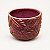Cachepô Decorativo com Folhagens em Relevo Vermelho - Imagem 2