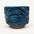 Cachepô Decorativo com Folhagens em Relevo Azul - Imagem 1
