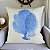 Almofada Cheia Coral Azul Folhas 40x40 - Imagem 1