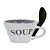 Bowl Soup com Colher Tigela Cinza - Imagem 1