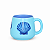 Caneca 3 corais Color Azul em Cerâmica 400 ml - Imagem 4