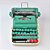 Miniatura Máquina de Escrever Azul em Resina - Imagem 4