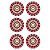 Jogo c/6 Porta Copos Mandala Vermelha em Cerâmica - Imagem 1