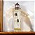 Farol Envelhecido Branco com Led - Imagem 1