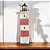 Farol Quadrado Vermelho com Led - Imagem 1