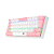 Teclado Mecânico Gamer Redragon Lakshmi Branco com Rosa Rainbow Switch Marrom - Imagem 2