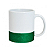 Caneca Cerâmica Branco Com Glitter Na Base Verde Para Sublimação Live 325ml (3310) - Imagem 1
