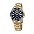 Relógio Seculus Dourado Mostrador Azul - Imagem 1