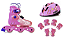Patins Micro Future Infantil Ajustável Kit Combo / LED - Rosa Plum / 21 ao 32 - Imagem 3