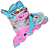 Patins Traxart Infantil Starlight Rosa Com Rodas Led -abec-9 - Imagem 8