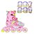 Patins Cosmo Candy Infantil Ajustável Rosa + Kit de Proteção - Imagem 1
