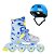 Patins Cosmo Candy Infantil Ajustável Azul + Capacete - Imagem 1
