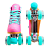 Patins Traxart Foxxy Rosa E Azul - 58mm X 32mm Abec-5 - Imagem 3