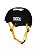 Capacete Niggli Pads Iron Profissional - Preto Brilho Fita Amarela - Imagem 1