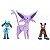 Pokémon - 3 mini figuras - Espeon, Riolu e Houndour - Imagem 1