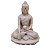 Buda Sidarta de Pó de Mármore Meditação Branco 13.5cm (Modelo 2) - Imagem 1