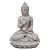 Buda Sidarta de Pó de Mármore Proteção Branco 13.5cm - Imagem 1