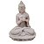 Buda Sidarta de Pó de Mármore Dharma Branco 13.5cm - Imagem 1