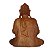 Escultura de Buda Sidarta de Madeira Suar Mudra Equilíbrio 35cm - Imagem 2