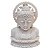 Escultura Cabeça de Buda com Resplendor Pó de Mármore Branco 18cm - Imagem 1