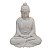 Escultura Buda Sidarta Meditação Pó de Mármore Branco 23cm - Imagem 1