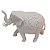 Escultura Elefante Indiano de Pó de Mármore Branco 10cm - Imagem 4