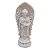 Escultura Buda Sidarta no Pedestal Pó de Mármore Branco 17cm - Imagem 1