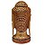 Escultura de Cabeça de Buda Pintada de Madeira Suar Redonda 15cm - Imagem 3