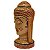 Escultura de Cabeça de Buda Pintada de Madeira Suar Redonda 15cm - Imagem 2