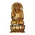 Escultura de Buda Sidarta Pintado de Madeira Suar 16cm - Imagem 1