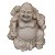 Mini Escultura de Buda Hotei Saco da Fortuna de Pó de Mármore Branca 6cm - Imagem 1