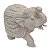 Escultura Elefante Indiano de Pó de Mármore Branca 25cm - Imagem 1