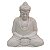 Escultura de Buda Sidarta Mudra Meditação de Pó de Mármore Branca 30cm - Imagem 1