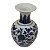 Vaso de Cerâmica Arredondado Azul e Branco 13cm - Imagem 1