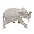 Escultura Elefante Indiano de Pó de Mármore Branco - Imagem 1