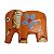 Imã Elefante de Madeira Balsa Laranja 5cm - Imagem 1