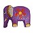 Imã Elefante de Madeira Balsa Lilás 5cm - Imagem 1